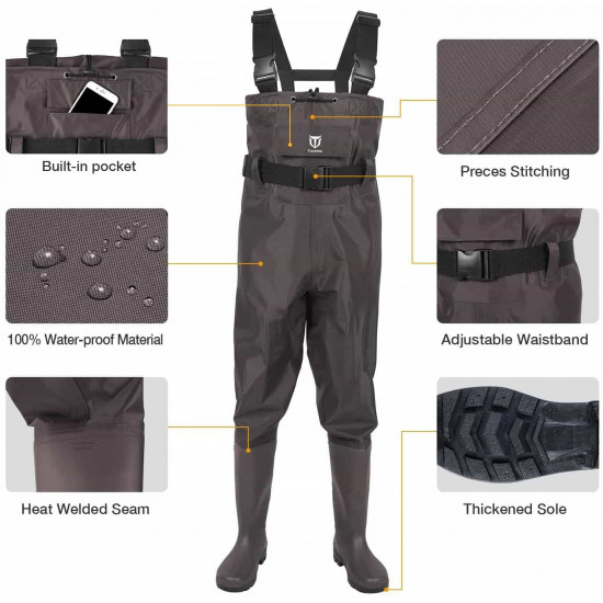 bootfoot fishing chest waders pvc waterproof fishing & hunting waders